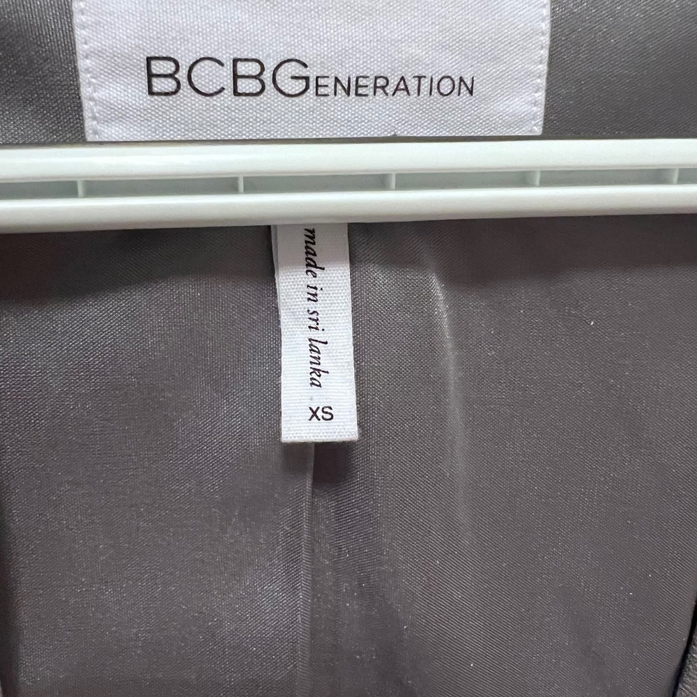 BCBGeneration Gray Open Front Draped Blazer Jacke… - image 3